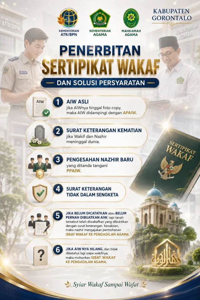 Persyaratan Penerbitan Sertipikat Wakaf